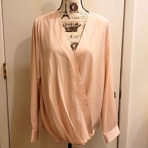 Ann Taylor pink wrap blouse XL